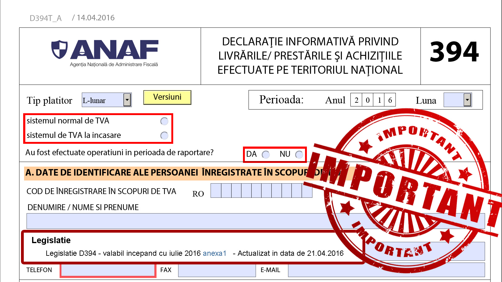 winmentor declaratia 394